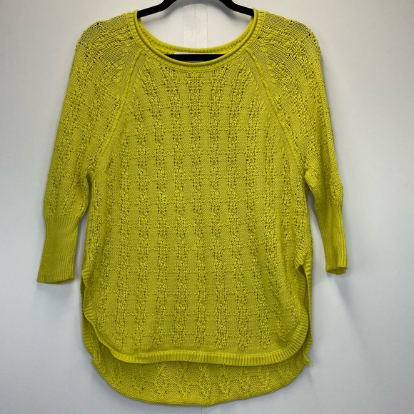 Anthropologie Sparrow Neon Yellow Sweater - Picture 6 of 10